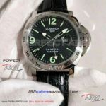 Perfect Replica Panerai Luminor GMT 44MM Mens Watches - 316L SS Case Black Dial Green Markers